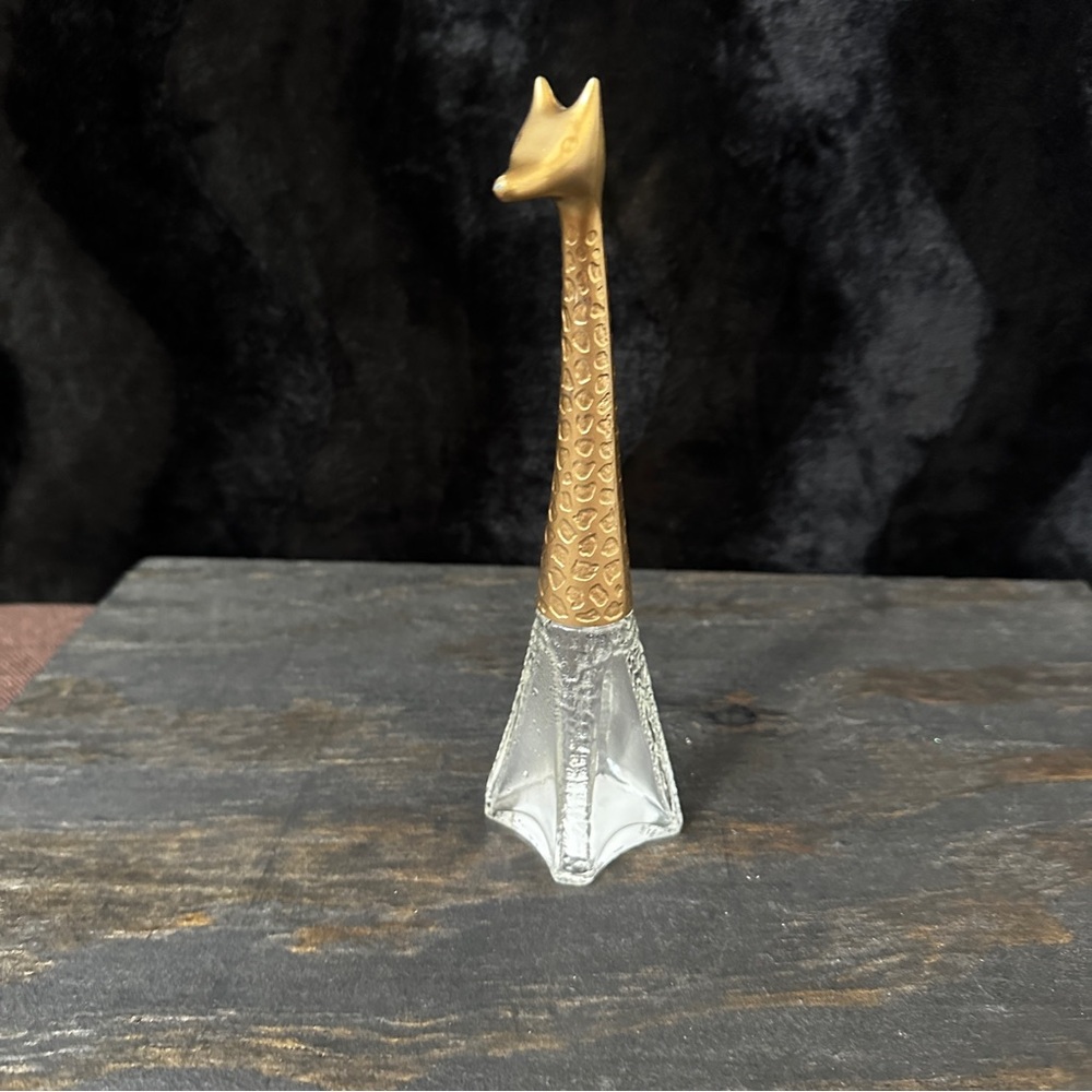 Vintage Golden Giraffe Glass Bottle